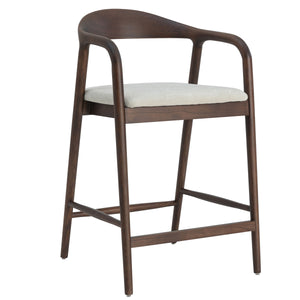 Andrea Walnoot Barstoel - Japandi Beige