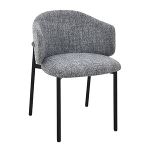 Jenna Eetkamerstoel - Grijs - Zwart Poten