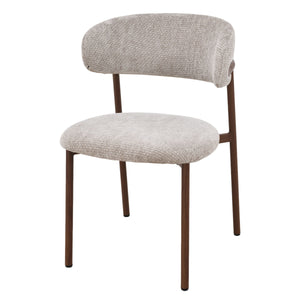 Kiara Eetkamerstoel - Beige Chenille - Walnoot