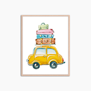 Gelbes Auto - Wanddekoration drucken
