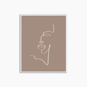 Minimal Line Face - Wanddekoration drucken