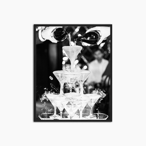 Champagner-Pyramide – bedruckte Wanddekoration