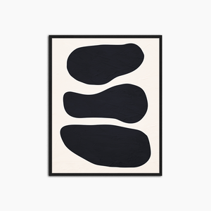 Schwarze runde Formen - Wanddekoration drucken