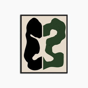 Schwarz & Grün - Wanddekoration mit Druck