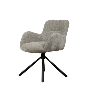 Chaise pivotante Leta - Gris - Chenille