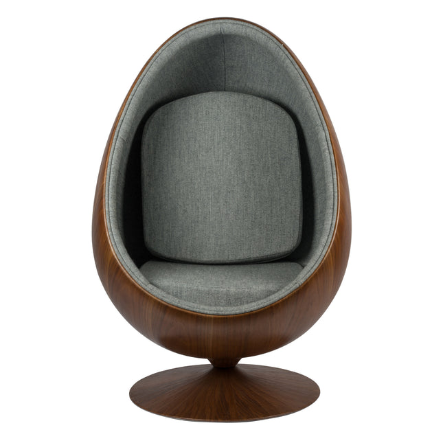 Cocoon Chair - Grijs / Houtfineer