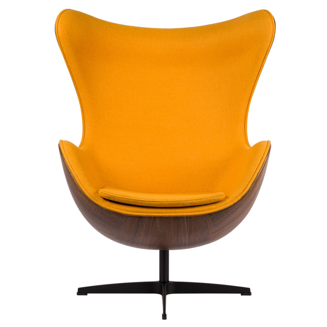 Egg Chair - Okergeel / Houtfineer