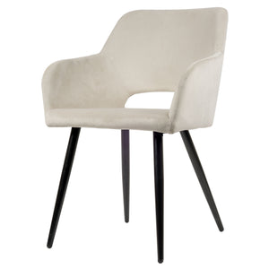 Jesper Esszimmerstuhl - Gebrochenes Weiß - Samt