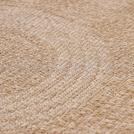 Juteoptik Teppich - Rund - Beige