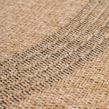 Jute Look Vloerkleed - Rond - Zwart