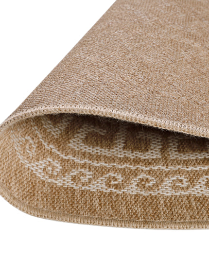 Juteoptik Teppich - Rund - Beiges Muster