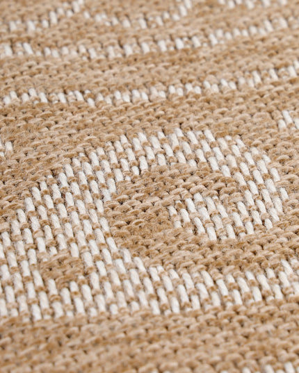 Juteoptik Teppich - Rund - Beiges Muster