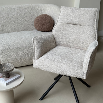Chaise pivotante Nora - Beige - Chenille