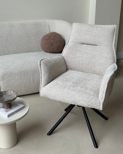 Nora Drehstuhl – Beige – Chenille