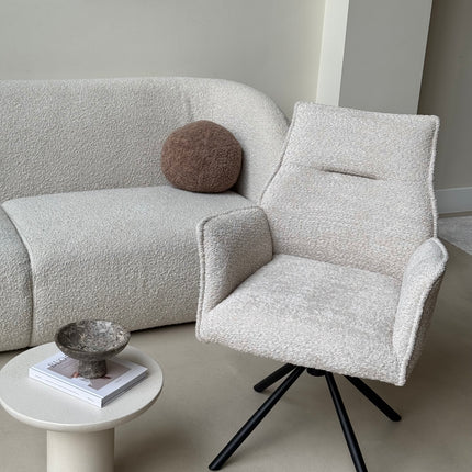 Chaise pivotante Nora - Beige - Chenille