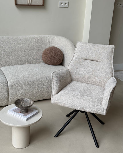 Nora Drehstuhl – Beige – Chenille