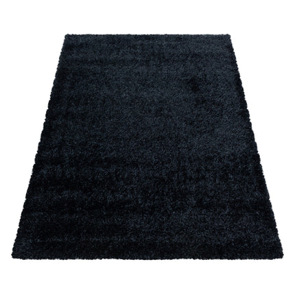 Hoogpolig Vloerkleed Luxe - Plain - Zwart