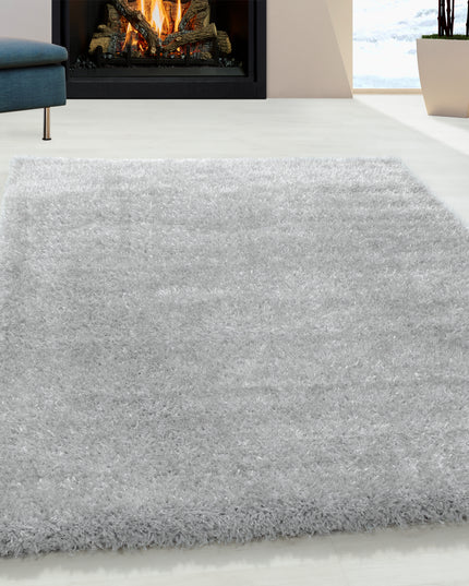 Hoogpolig Vloerkleed Luxe - Plain - Zilver