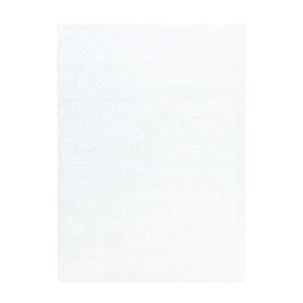 Hochflor Teppich Luxus - Uni - Weiß