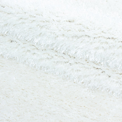 Hochflor Teppich Luxus - Uni - Weiß