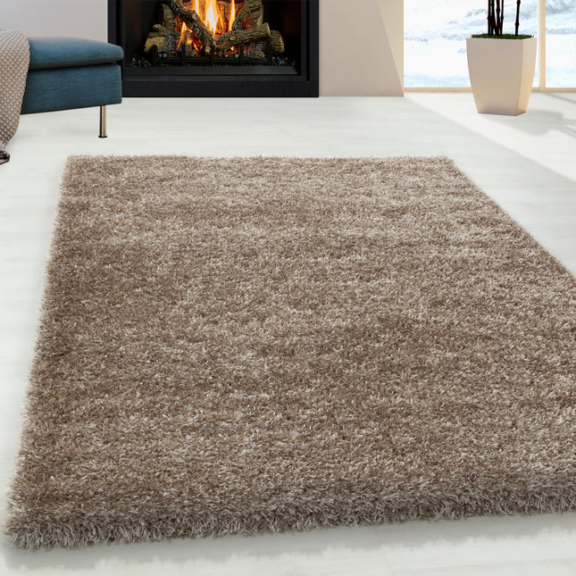 Hoogpolig Vloerkleed Luxe - Plain - Taupe