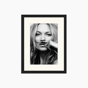 Kate Moss Moustache - Décoration murale imprimée