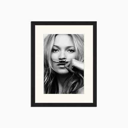 Kate Moss Moustache - Décoration murale imprimée
