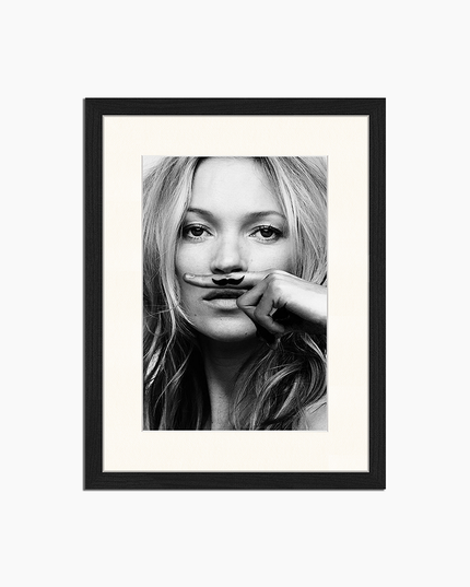 Kate Moss Moustache - Décoration murale imprimée