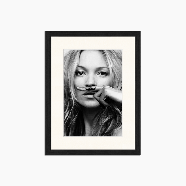 Kate Moss Moustache - Décoration murale imprimée