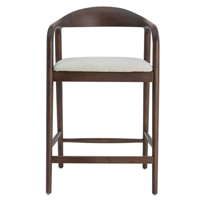 Andrea Walnoot Barstoel - Japandi Beige