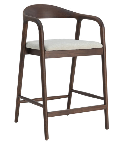 Andrea Walnoot Barstoel - Japandi Beige