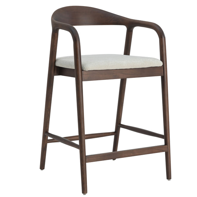 Andrea Walnoot Barstoel - Japandi Beige