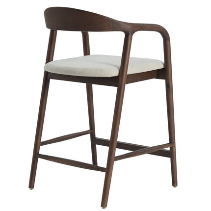 Andrea Barstuhl aus Walnussholz – Japandi Beige