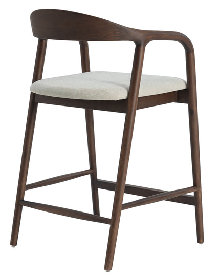 Andrea Walnoot Barstoel - Japandi Beige