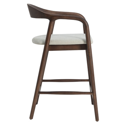 Andrea Barstuhl aus Walnussholz – Japandi Beige