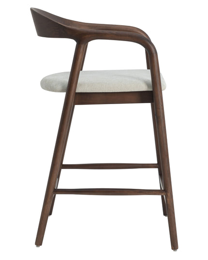 Andrea Walnoot Barstoel - Japandi Beige