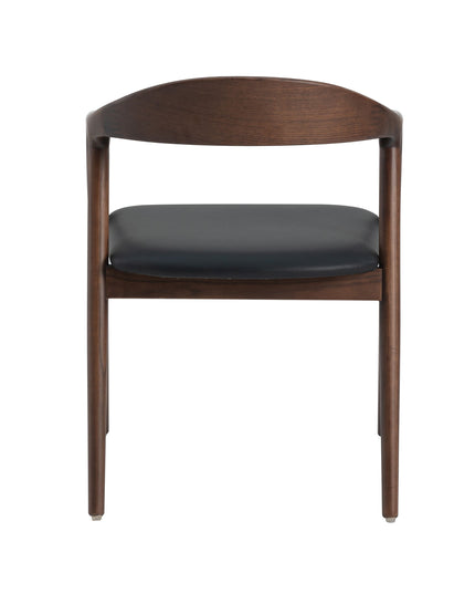 Andrea Walnoot Eetkamerstoel - Japandi Zwart PU