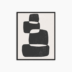 Abstract Black Art - Print Muurdecoratie