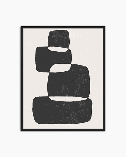 Abstract Black Art - Print Muurdecoratie