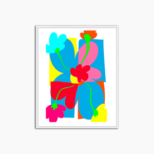 Fleurs Abstraites Fluo - Décoration Murale Imprimée