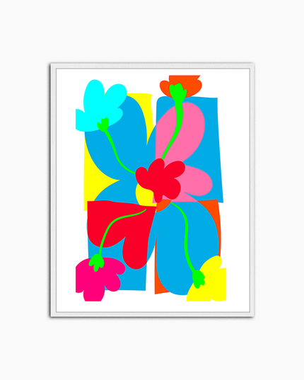 Fleurs Abstraites Fluo - Décoration Murale Imprimée