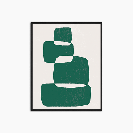 Abstrait en vert foncé - Décoration murale imprimée