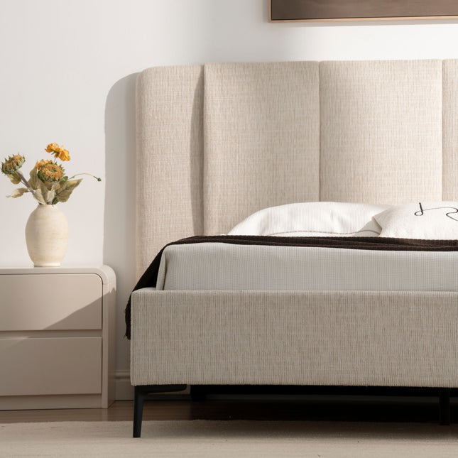Bed Elon - Beige Chenille - 180cm x 200cm