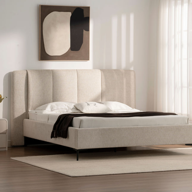 Bed Elon - Beige Chenille - 180cm x 200cm