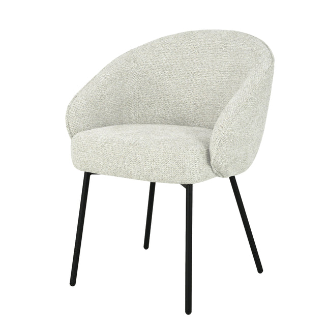 Cleo Eetkamerstoel - Beige - Zwarte Poten