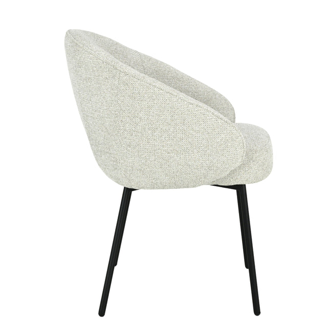 Cleo Eetkamerstoel - Beige - Zwarte Poten