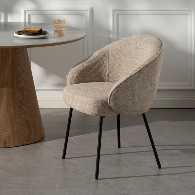Chaise de salle à manger Cleo - Taupe - Chenille