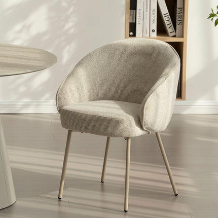 Cleo Eetkamerstoel - Beige - Beige Poten