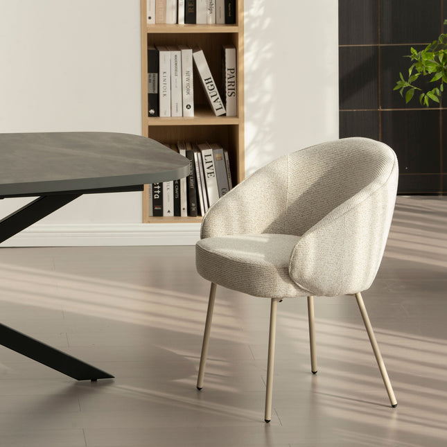 Cleo Eetkamerstoel - Ecru - Chenille