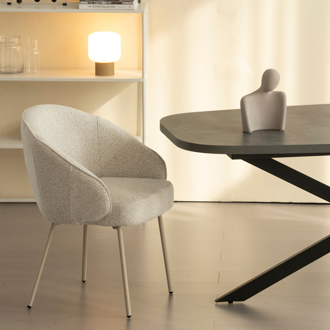 Cleo Eetkamerstoel - Ecru - Chenille